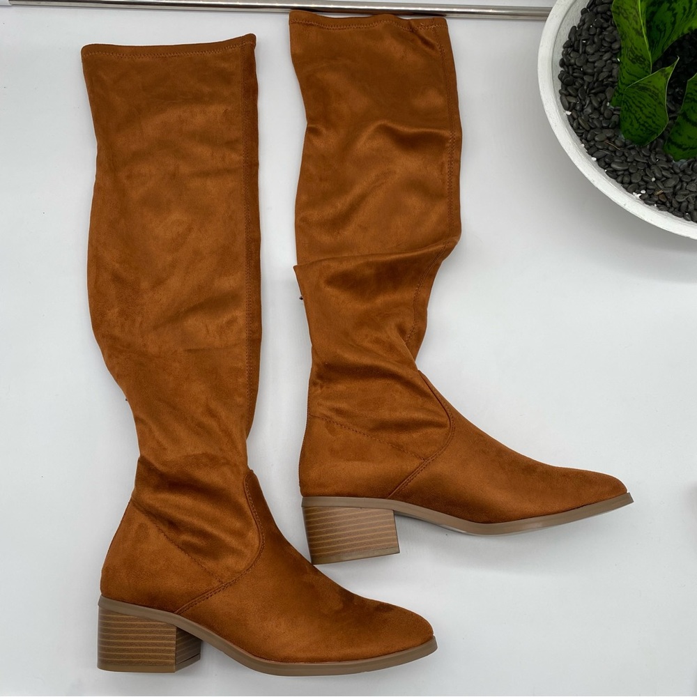 New York & Company faux Suede Stretch Tall Boots size 8 NEW